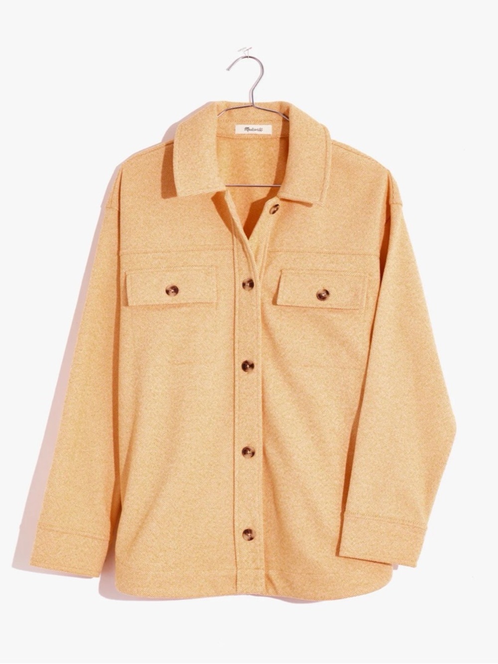 Brushed Herringbone Knit Shirt Jacket